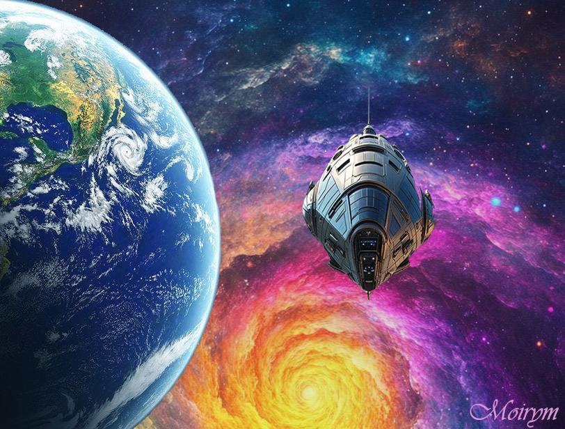 UN'ASTRONAVE CHE SCRUTA LA TERRA